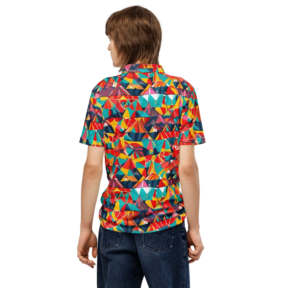 Carnival Canopies on Men's Slim Fit Polo Shirt — Back