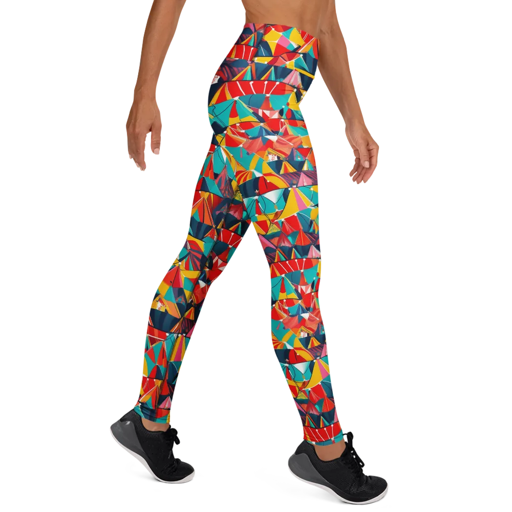 Carnival Canopies on Yoga Leggings — Right