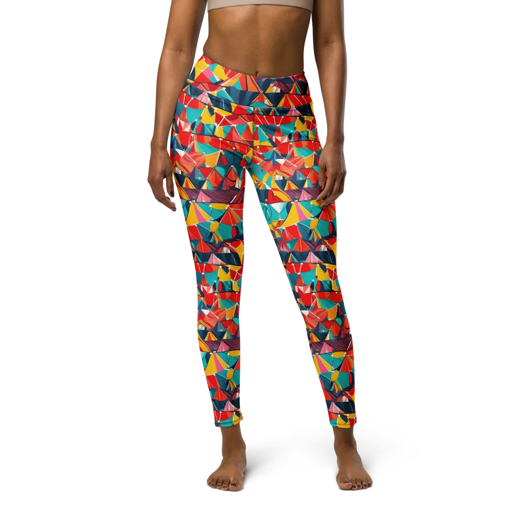 Carnival Canopies on Yoga Leggings — Front