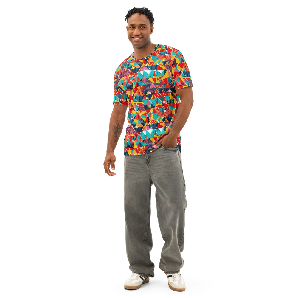 Carnival Canopies on Men's Cotton Crew Neck T-Shirt — Front