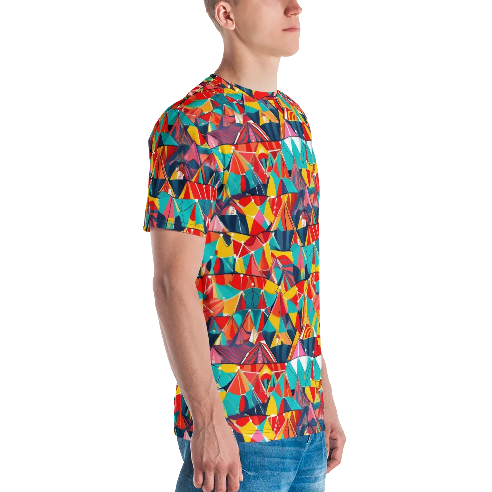 Carnival Canopies on Men's Crew Neck T-Shirt — Right