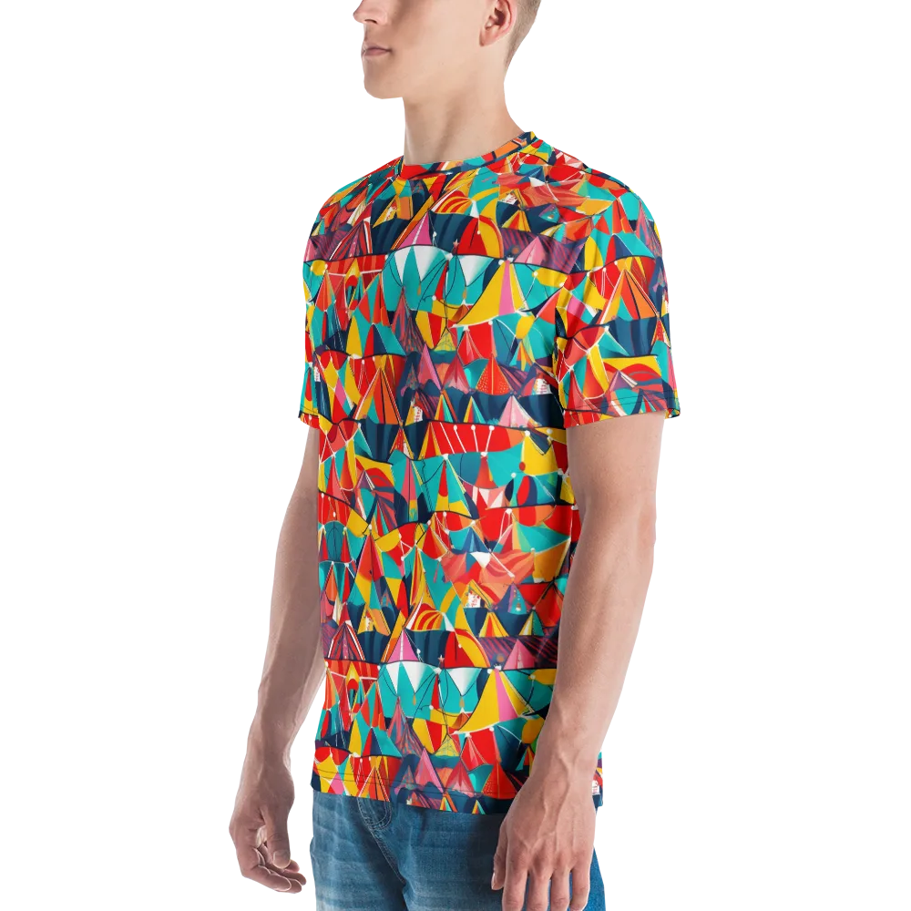 Carnival Canopies on Men's Crew Neck T-Shirt — Left