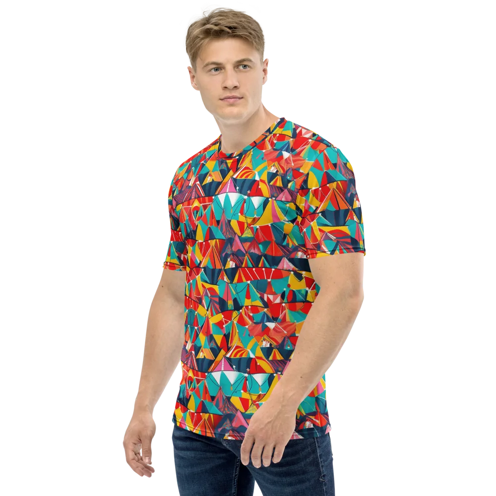 Carnival Canopies on Men's Crew Neck T-Shirt — Left
