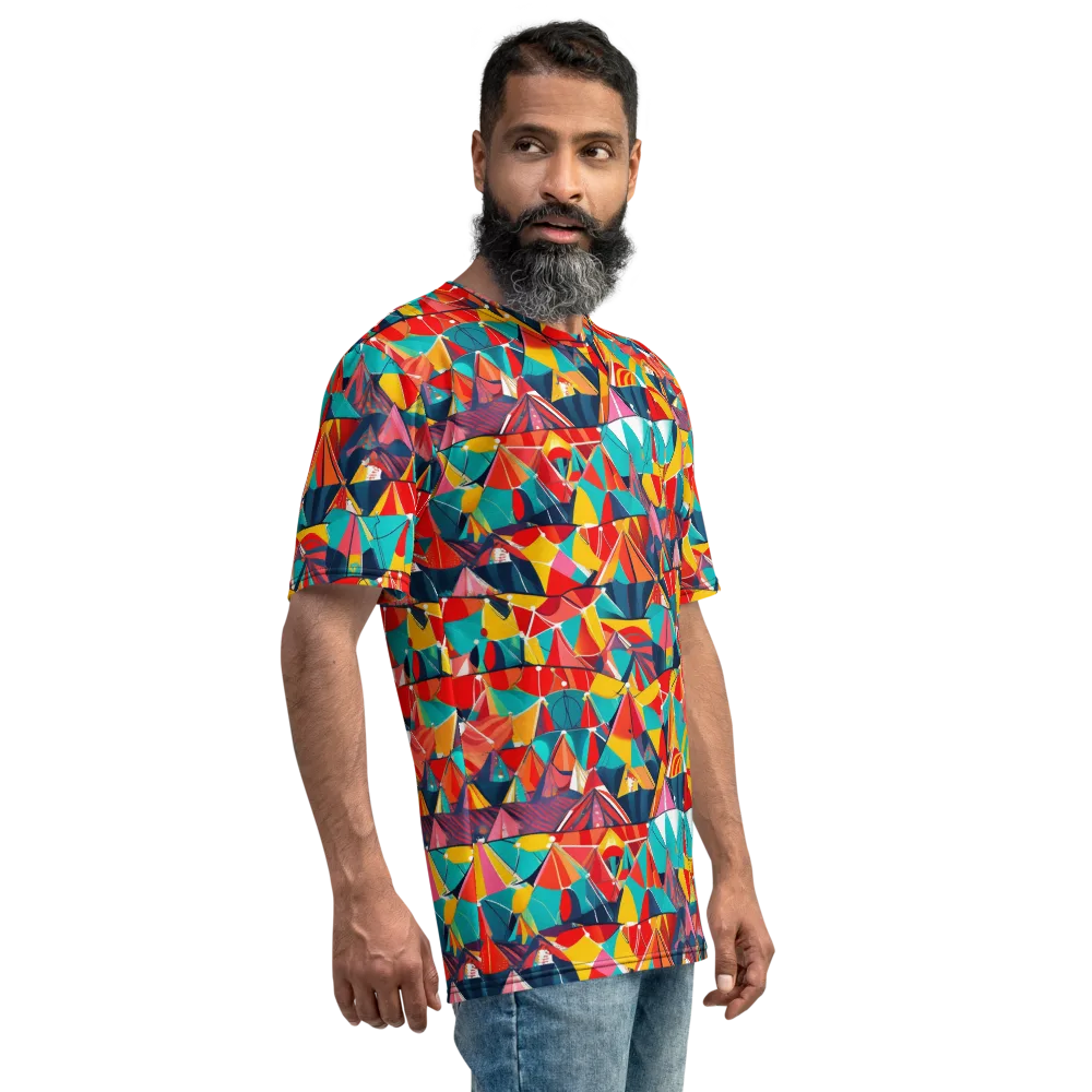Carnival Canopies on Men's Crew Neck T-Shirt — Right