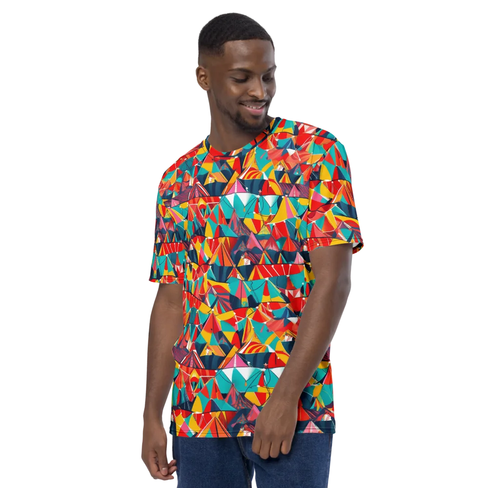 Carnival Canopies on Men's Crew Neck T-Shirt — Left