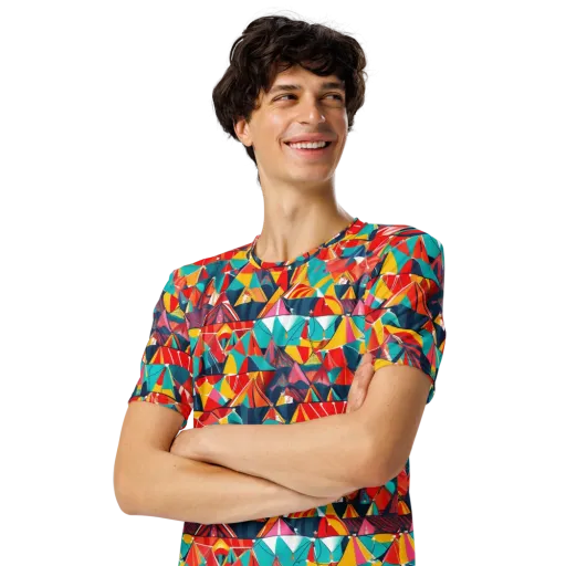 Carnival Canopies on a Men's Crew Neck T-Shirt