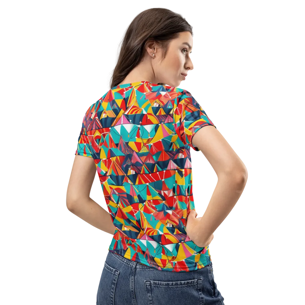 Carnival Canopies on Women's Crew Neck T-Shirt — Back