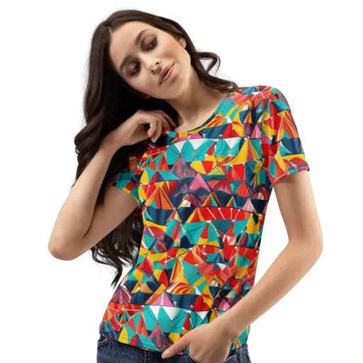 Carnival Canopies on a Women's Crew Neck T-Shirt