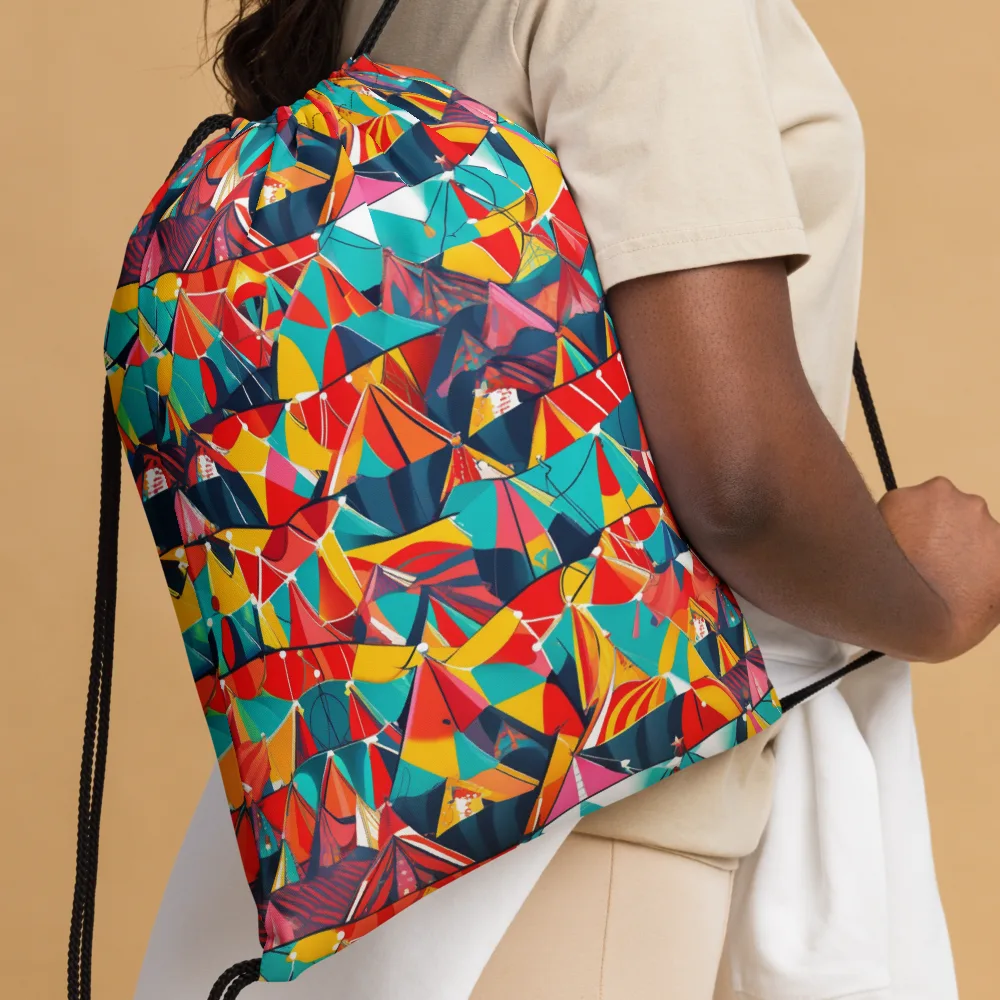 Carnival Canopies on Drawstring Bag — Front