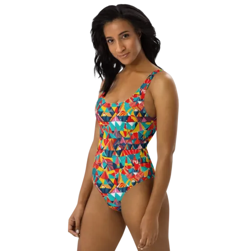 Carnival Canopies on a One-Piece Swimsuit