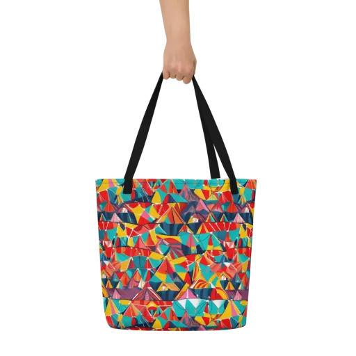 Carnival Canopies on a Large Tote Bag W/ Pocket
