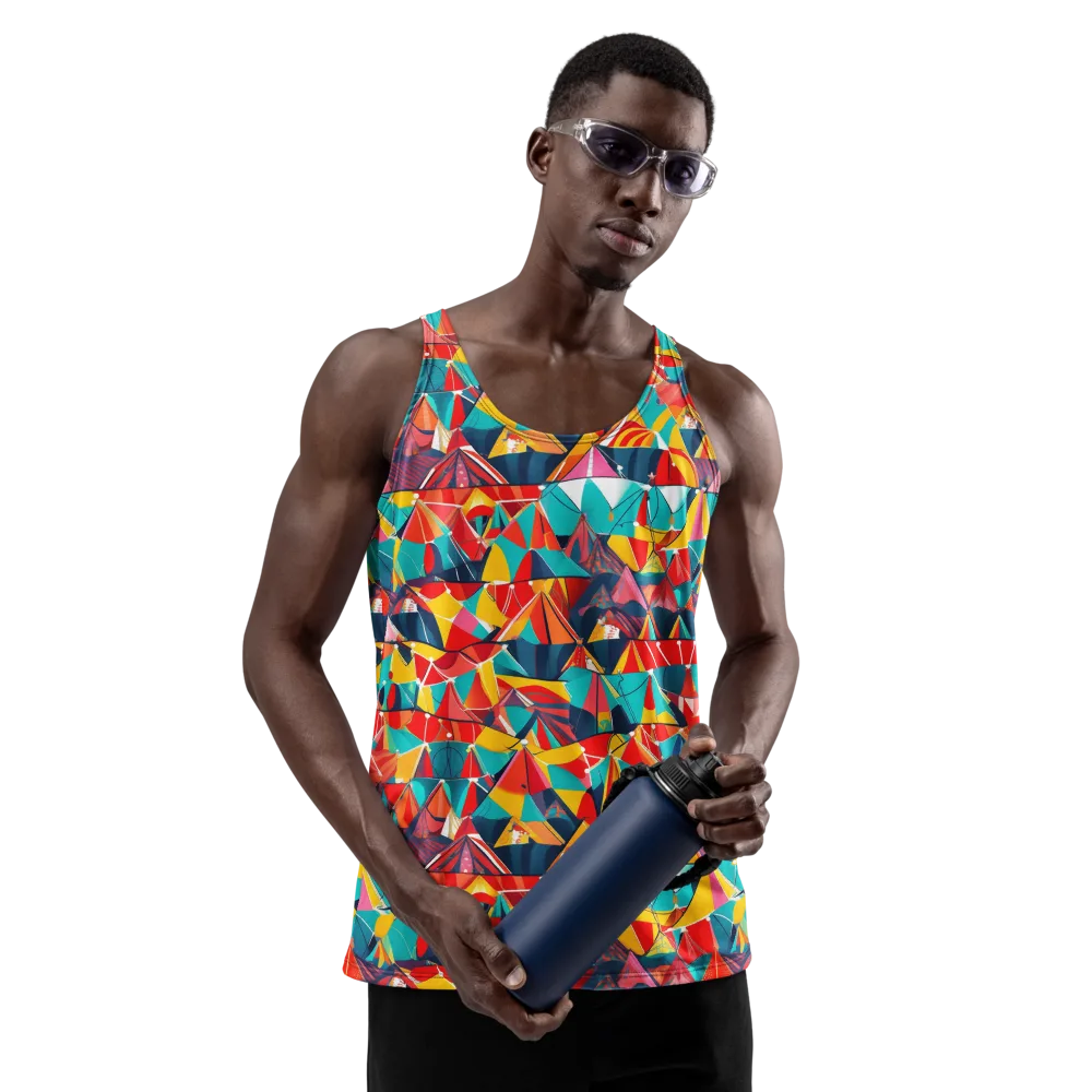 Carnival Canopies on Men's Tank Top — Front