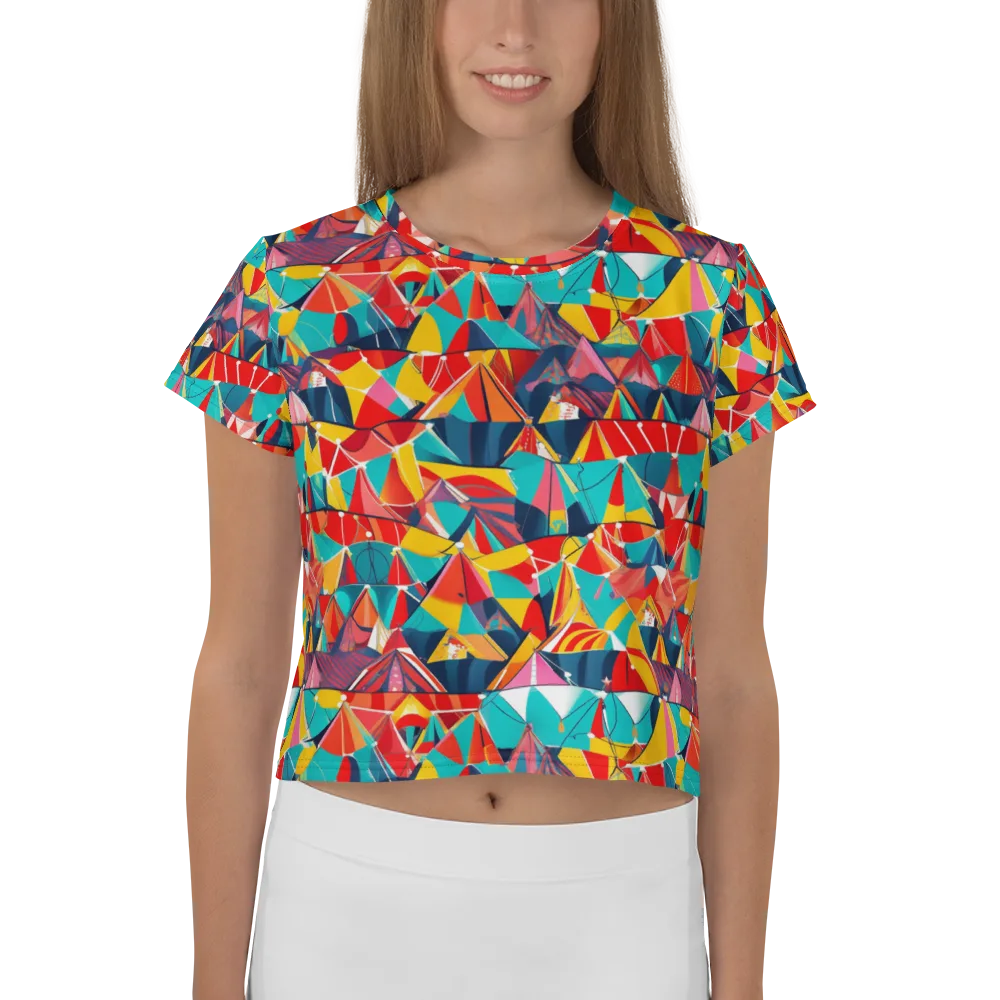 Carnival Canopies on Crop Tee — Front
