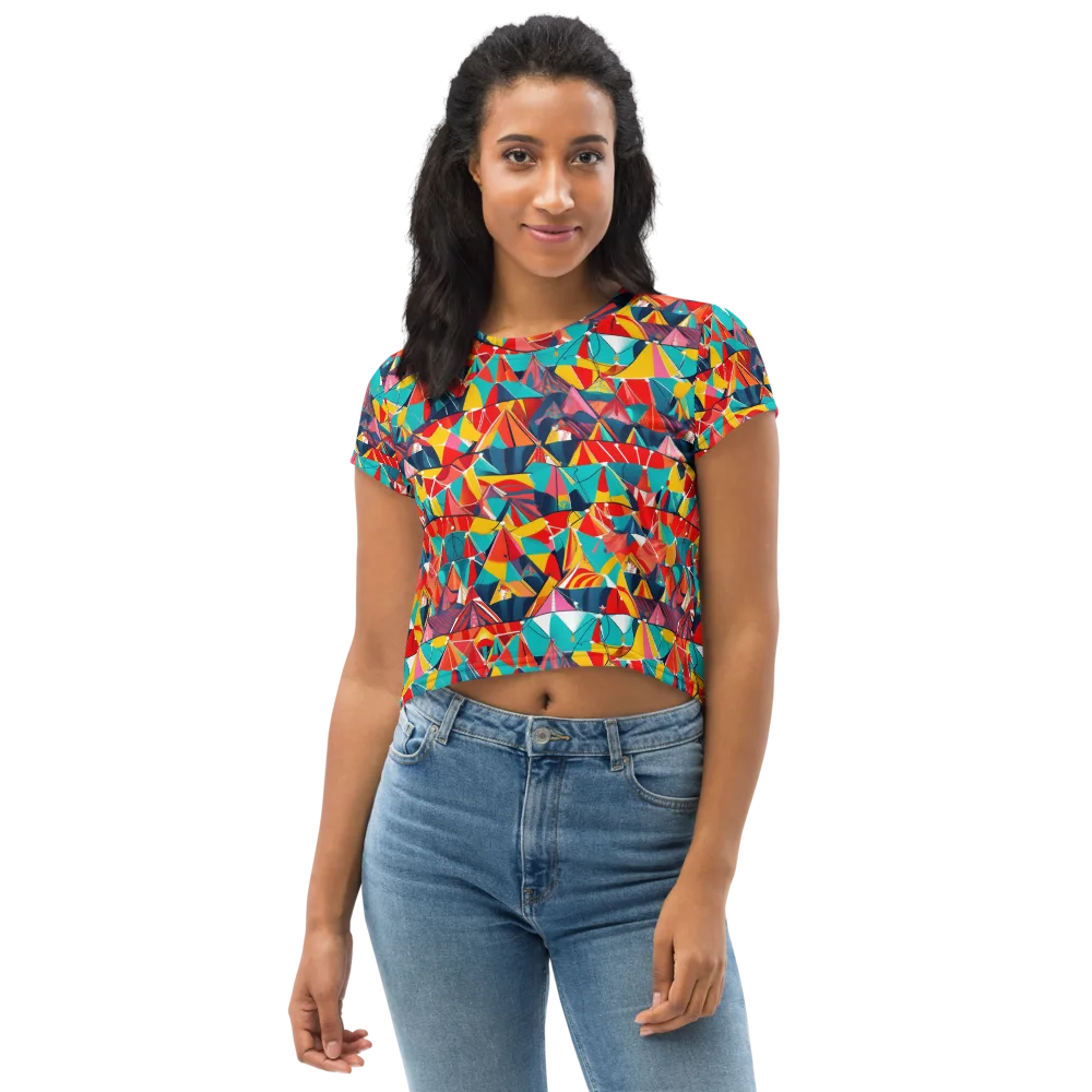 Carnival Canopies on Crop Tee — Front