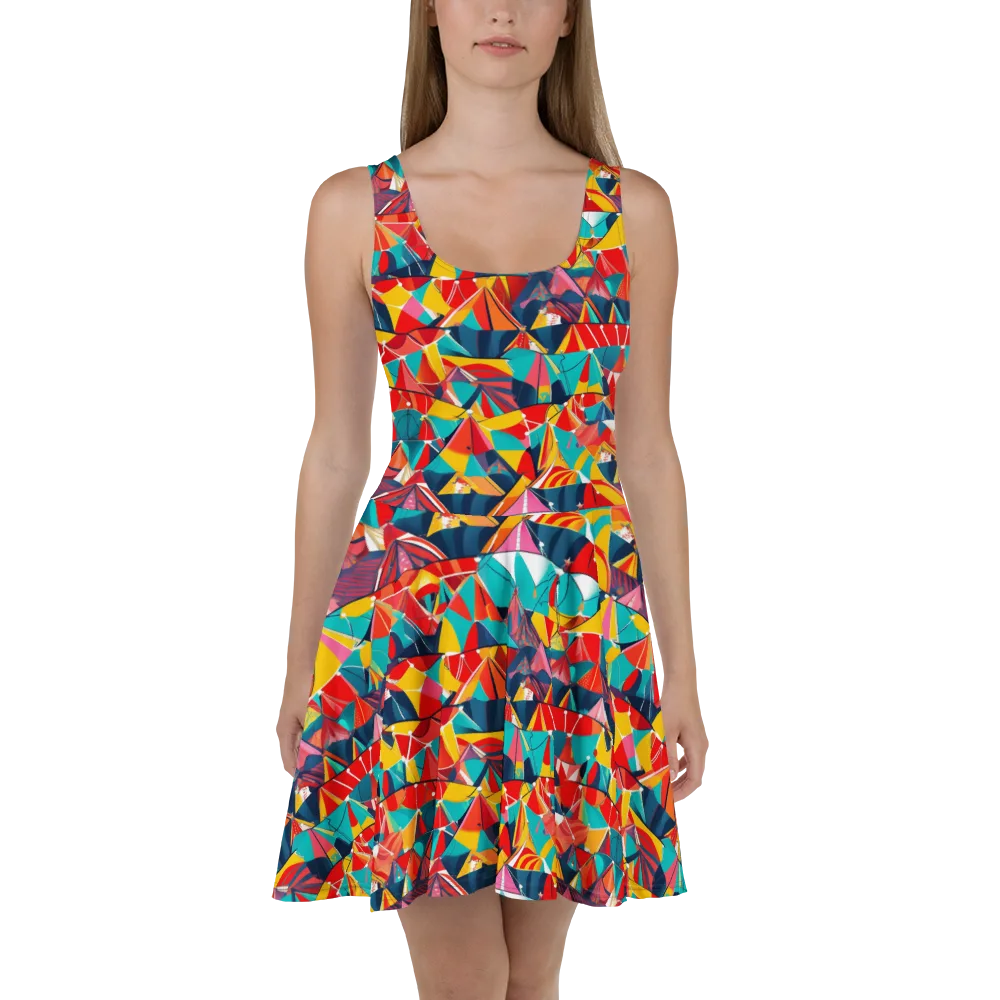 Carnival Canopies on Skater Dress — Front