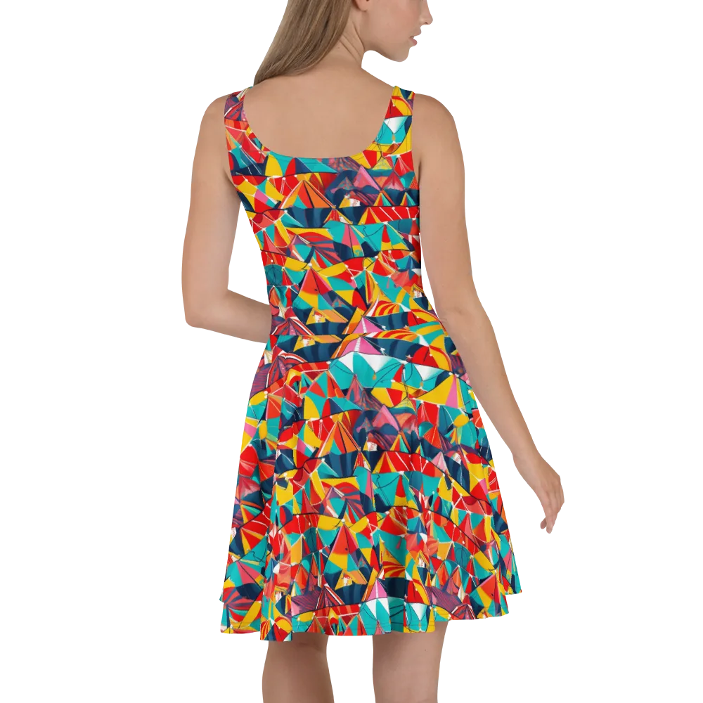 Carnival Canopies on Skater Dress — Back