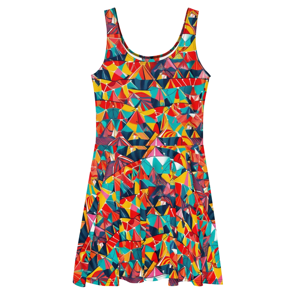 Carnival Canopies on Skater Dress — Front