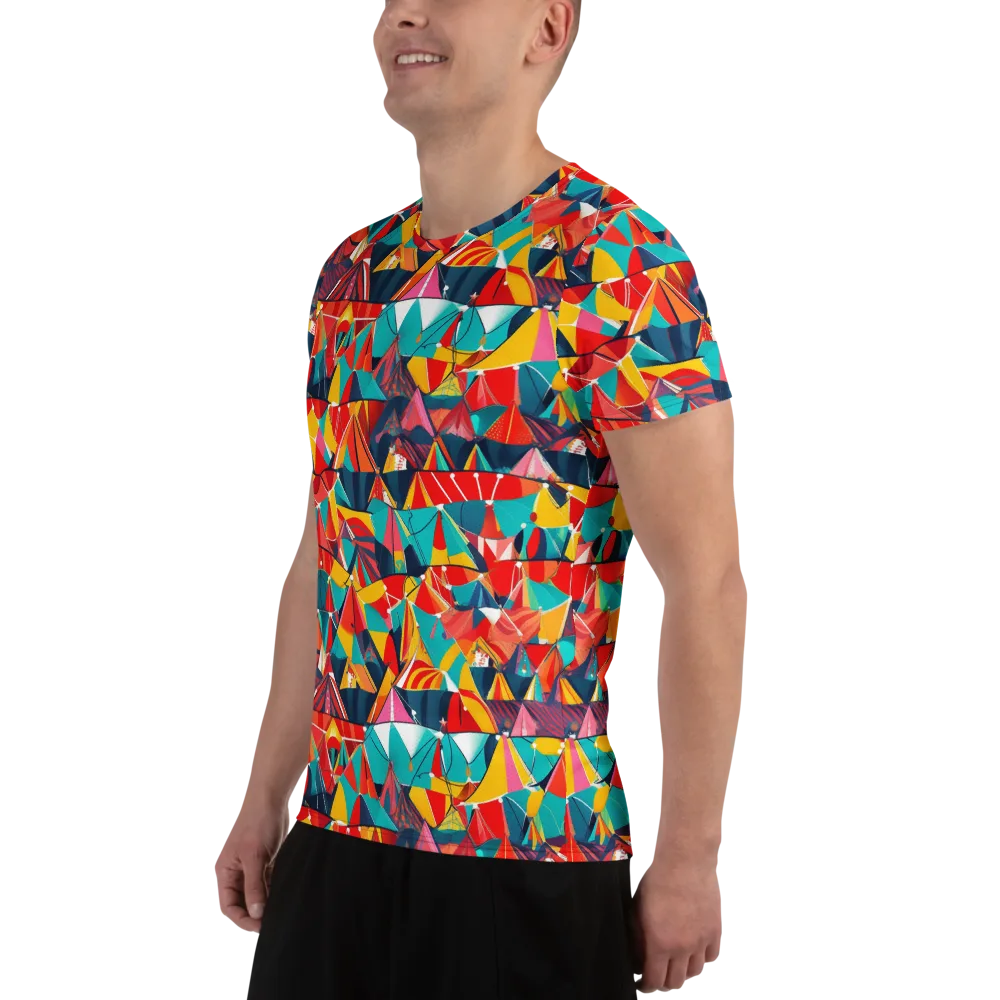 Carnival Canopies on Men's Athletic T-Shirt — Left