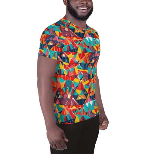 Carnival Canopies on a Men's Athletic T-Shirt