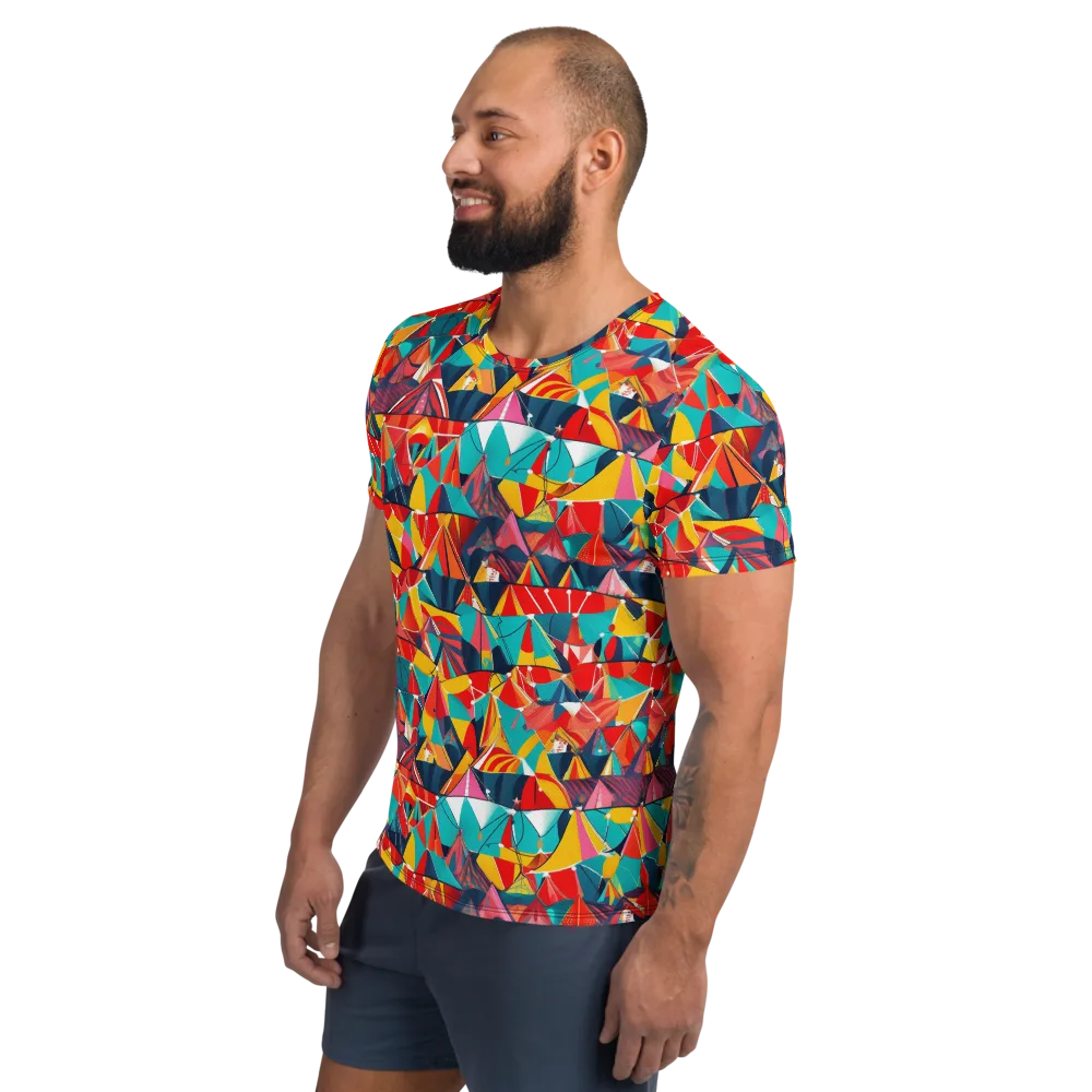 Carnival Canopies on Men's Athletic T-Shirt — Left