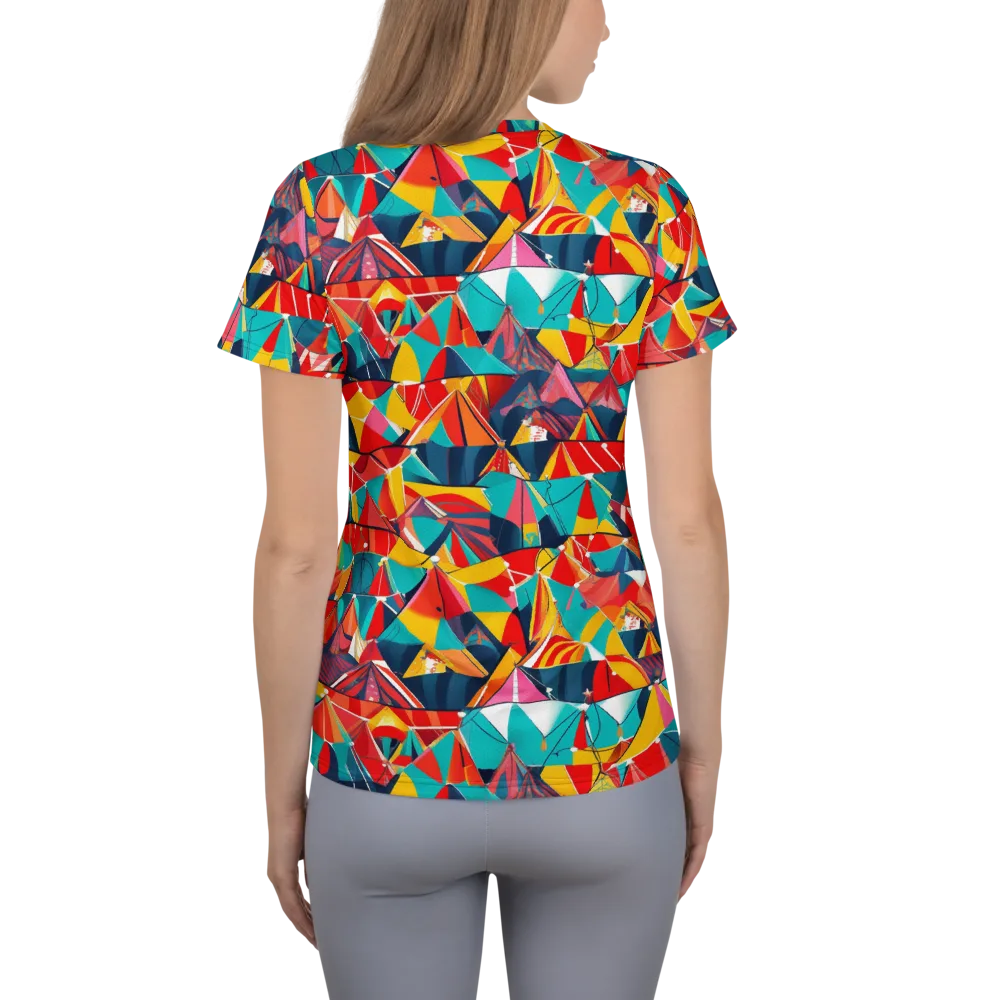 Carnival Canopies on Women's Athletic T-Shirt — Back