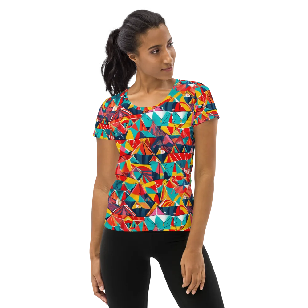 Carnival Canopies on Women's Athletic T-Shirt — Front