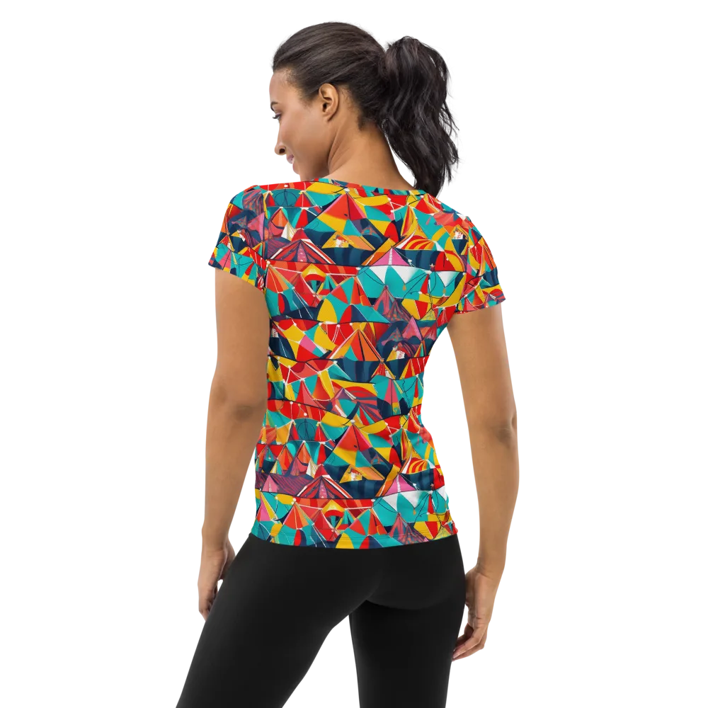 Carnival Canopies on Women's Athletic T-Shirt — Back