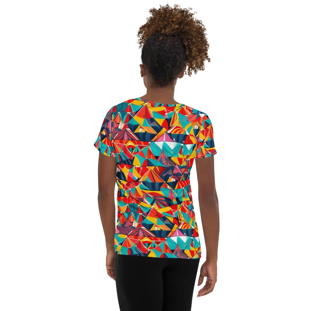 Carnival Canopies on Women's Athletic T-Shirt — Back