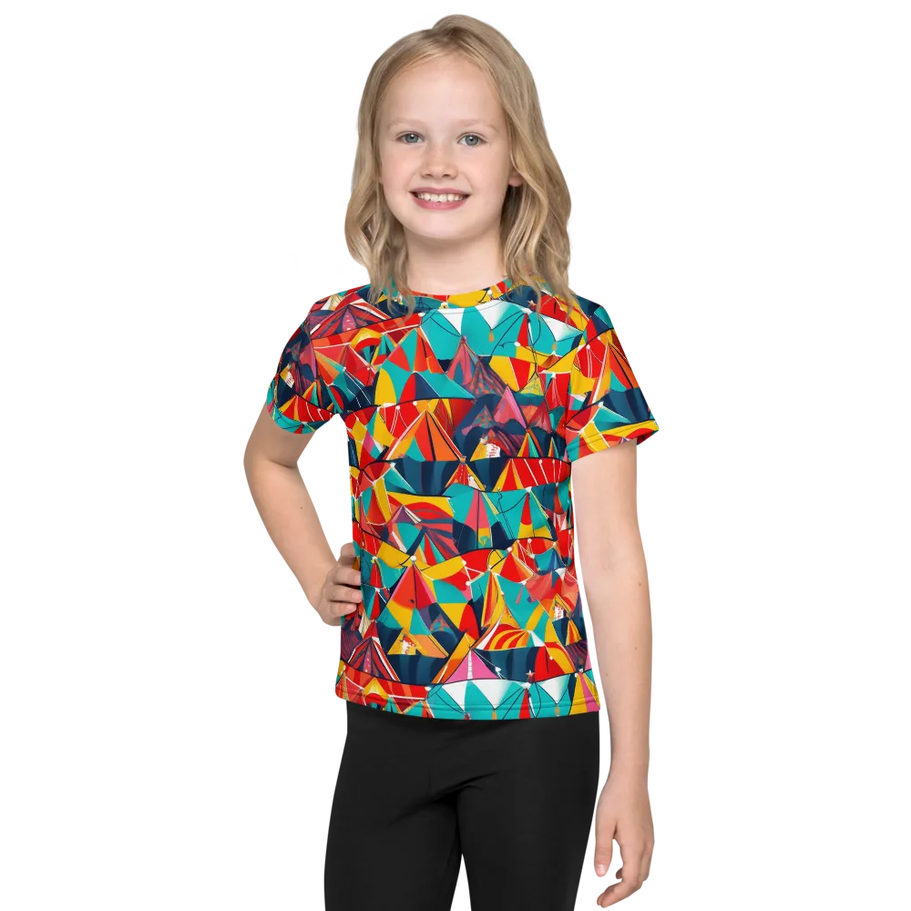 Carnival Canopies on Kids Crew Neck T-Shirt — Front