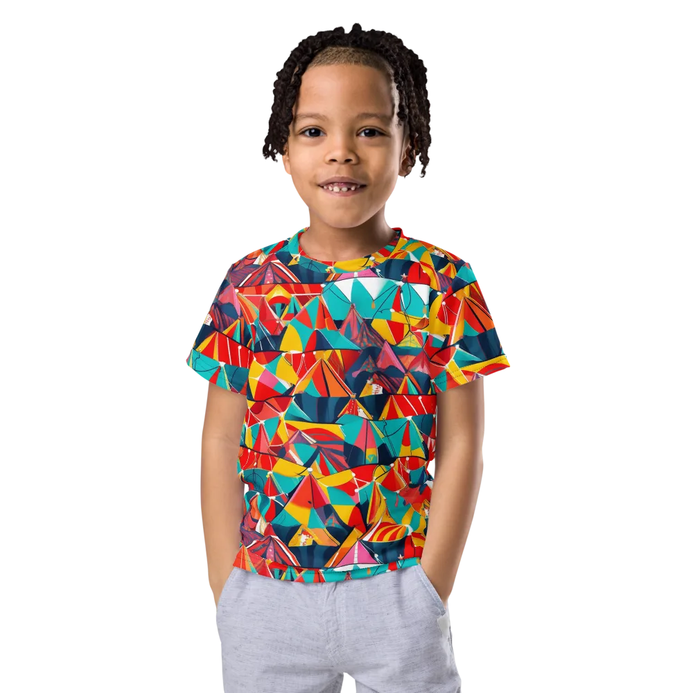 Carnival Canopies on Kids Crew Neck T-Shirt — Front