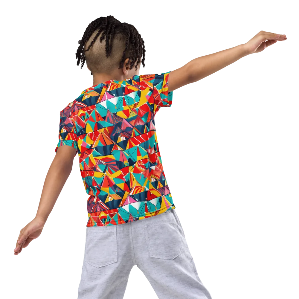 Carnival Canopies on Kids Crew Neck T-Shirt — Back