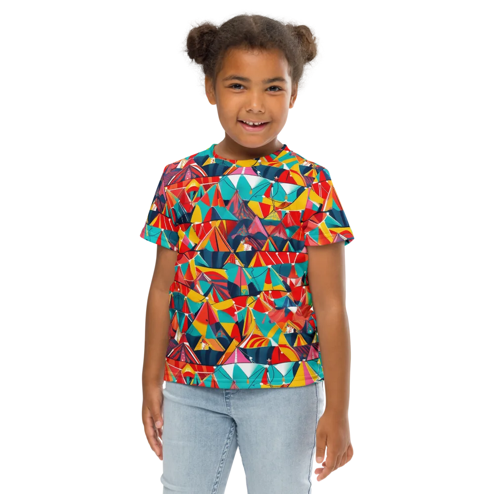 Carnival Canopies on Kids Crew Neck T-Shirt — Front