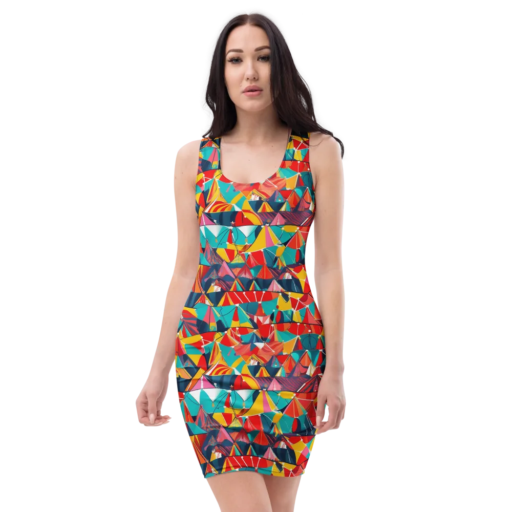 Carnival Canopies on Bodycon Dress — Front