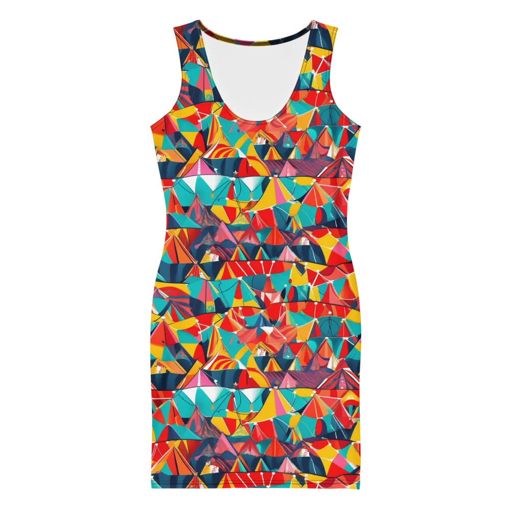 Carnival Canopies on Bodycon Dress — Front