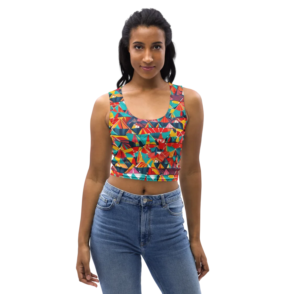 Carnival Canopies on Crop Top — Front