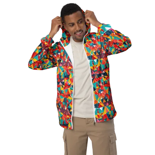 Carnival Canopies on a Men's Windbreaker