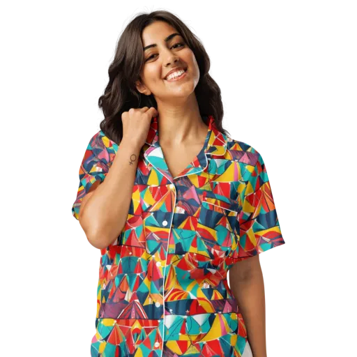 Carnival Canopies on a Women's Short Sleeve Pajama Top