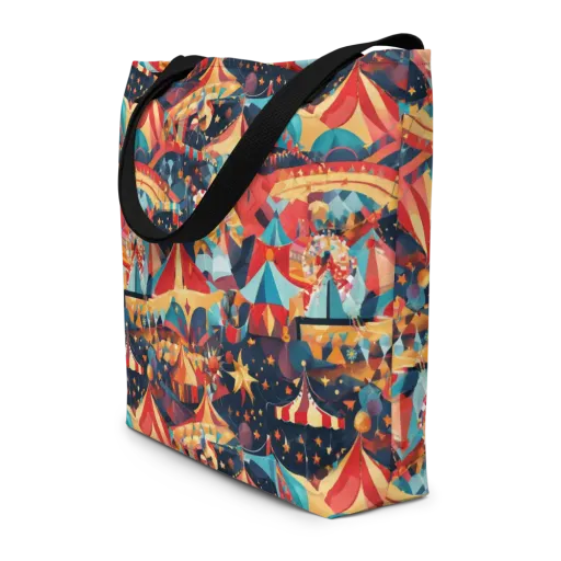 Midnight Big Top on a Large Tote Bag W/ Pocket
