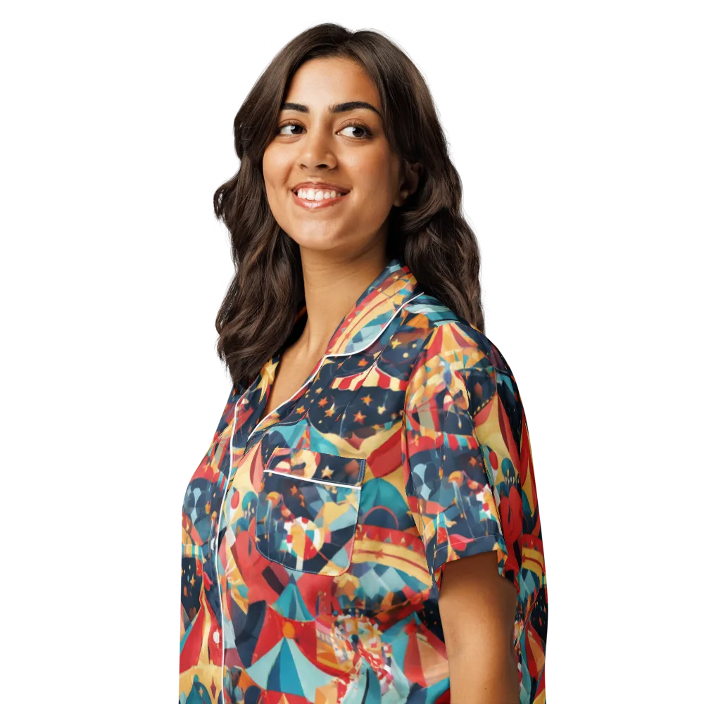 Midnight Big Top on Women's Short Sleeve Pajama Top — Left Front