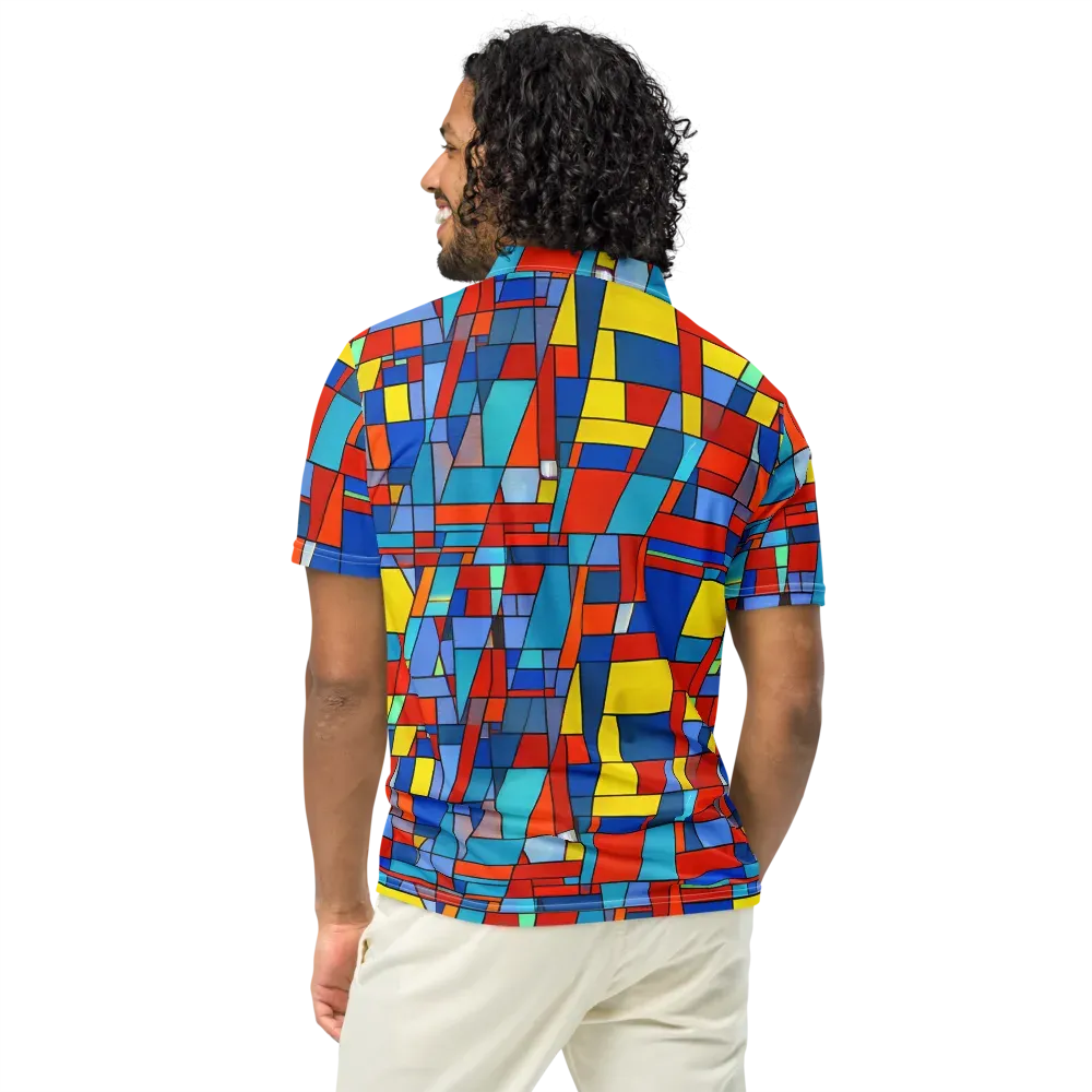 Scarlet Structure on Men's Slim Fit Polo Shirt — Back