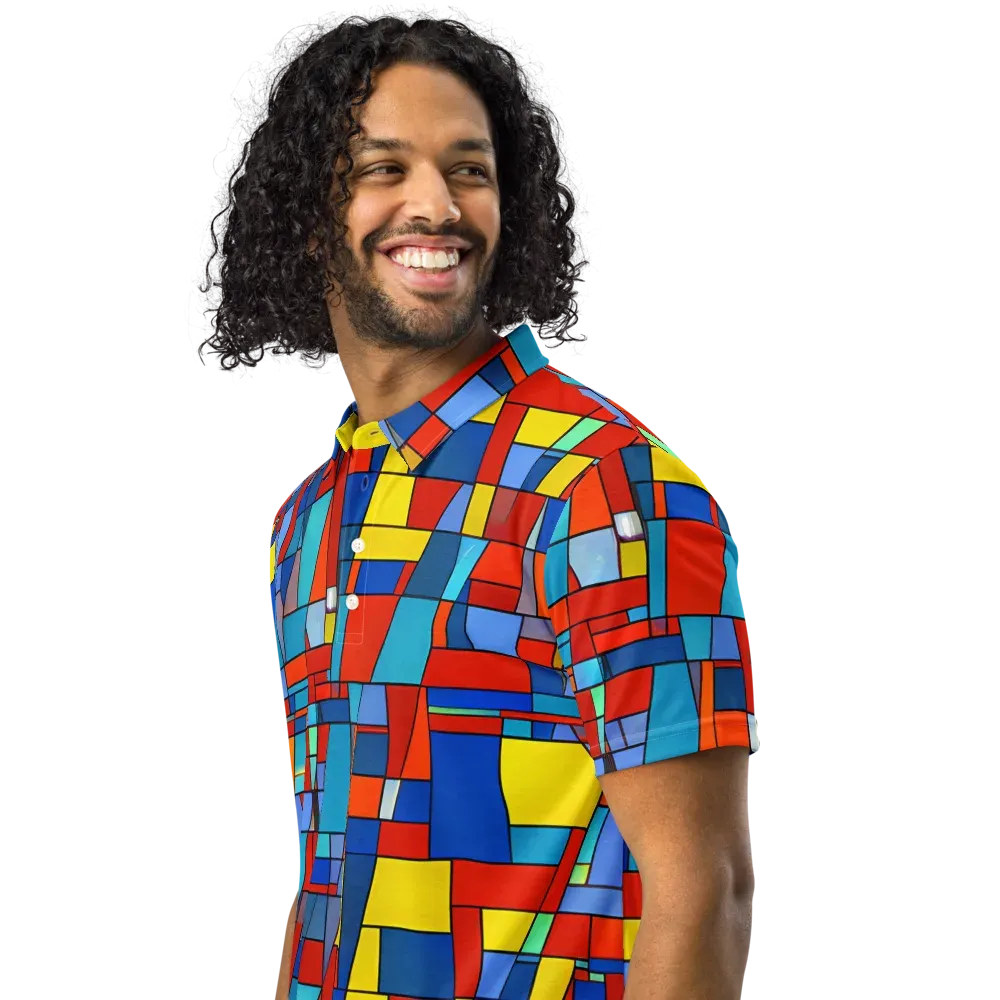 Scarlet Structure on Men's Slim Fit Polo Shirt — Left Front
