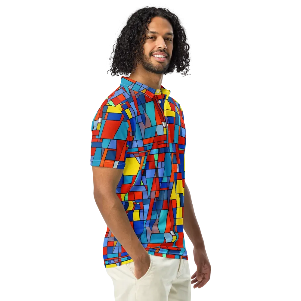 Scarlet Structure on Men's Slim Fit Polo Shirt — Right Front