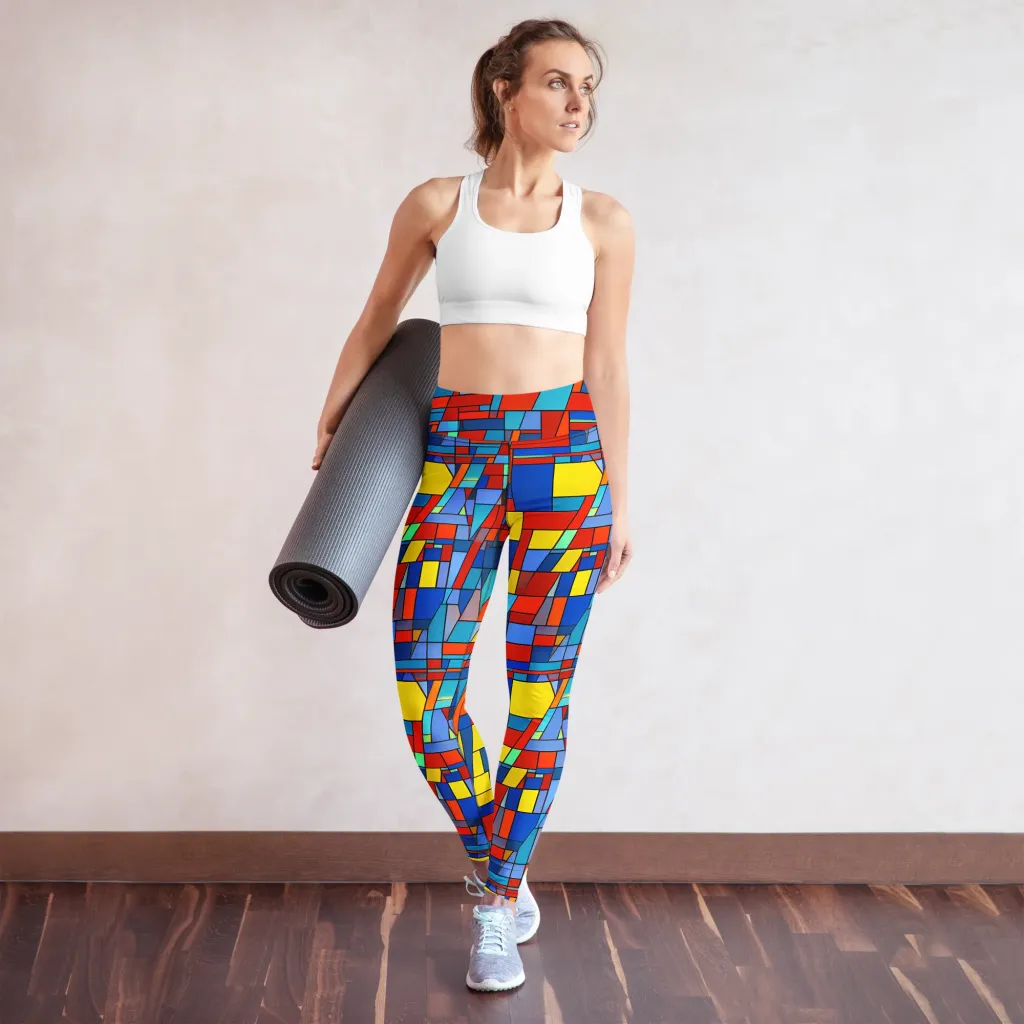 Scarlet Structure on Yoga Leggings — Front