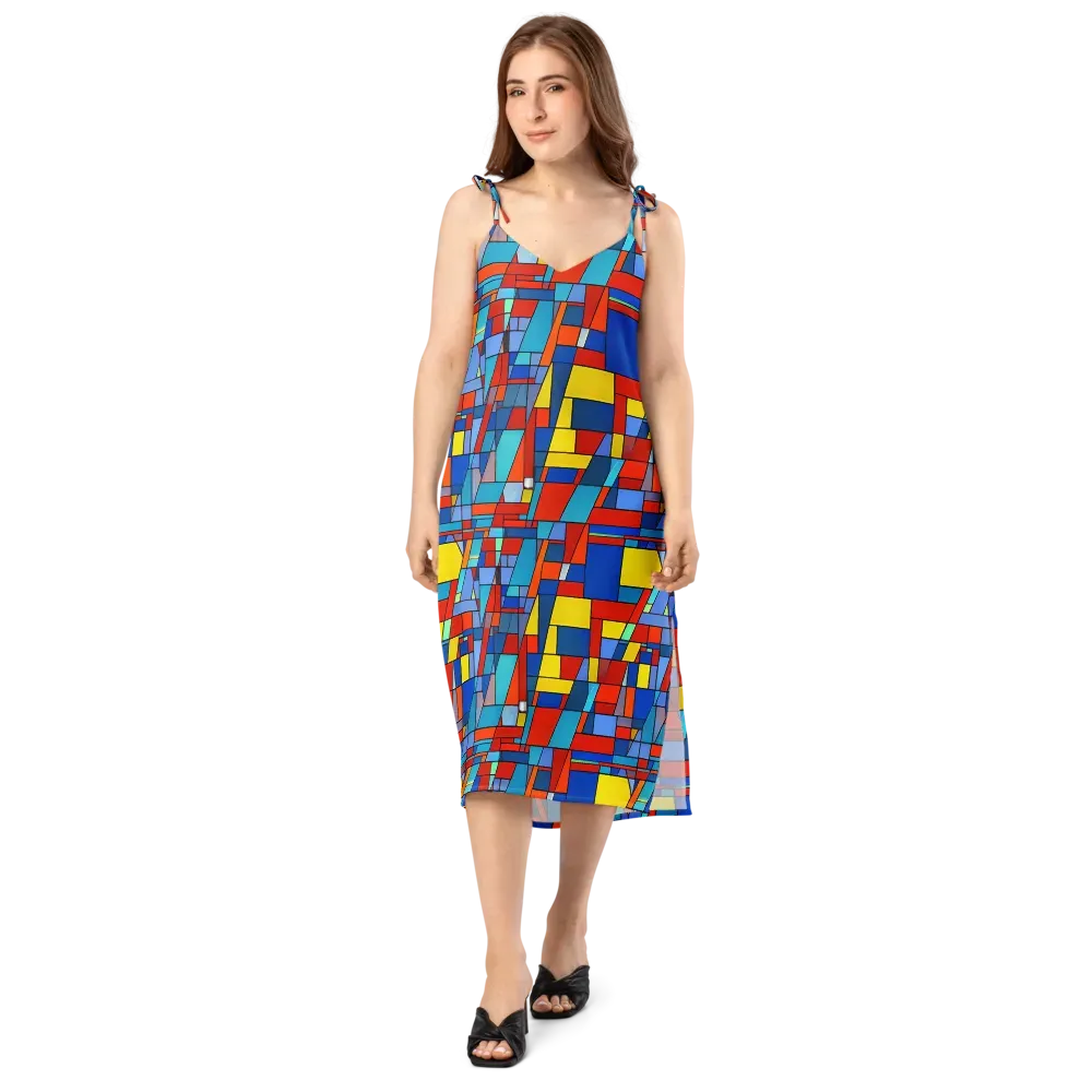 Scarlet Structure on Slip Dress — Front