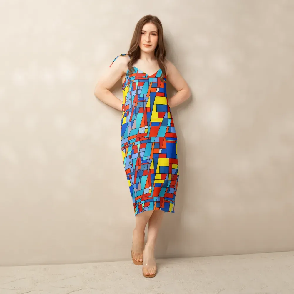 Scarlet Structure on Slip Dress — Front