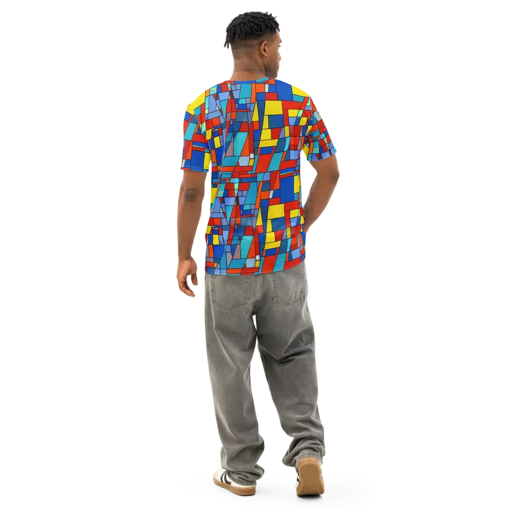 Scarlet Structure on Men's Cotton Crew Neck T-Shirt — Back