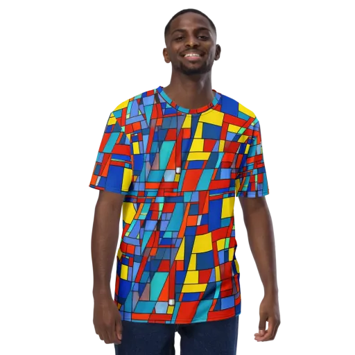 Scarlet Structure on a Men's Crew Neck T-Shirt