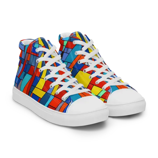 Scarlet Structure on a Men's High Top Canvas Shoes