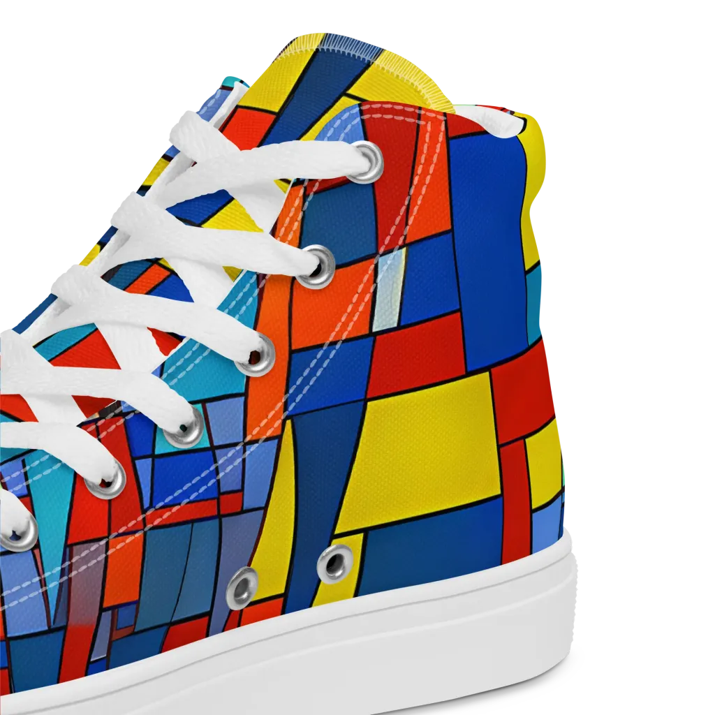 Scarlet Structure on Men's High Top Canvas Shoes — Product details 2