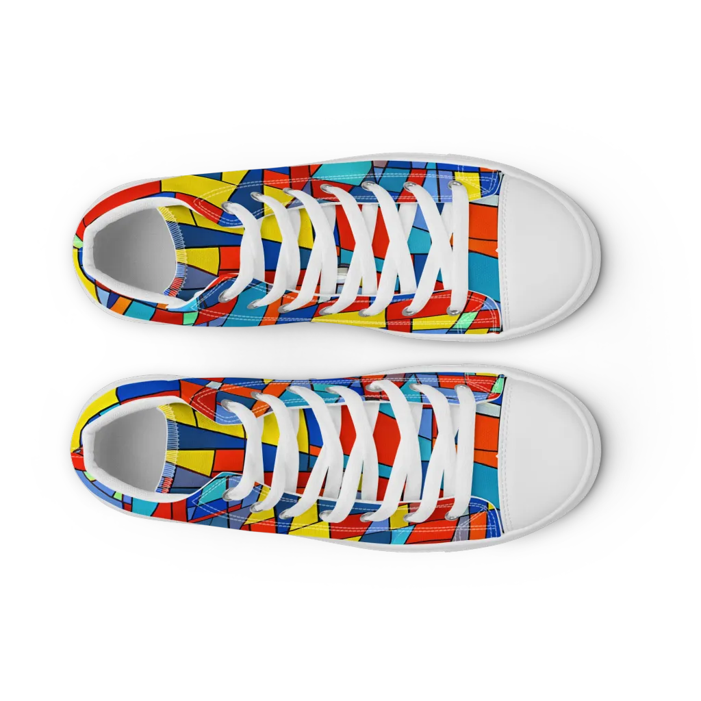 Scarlet Structure on Women's High Top Canvas Shoes — Front